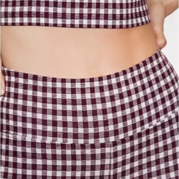 Lou & Grey Pants - LOU & GREY BIRDSEYE GINGHAM PONTE LEGGINGS IN PLUM KISS SIZE LARGE